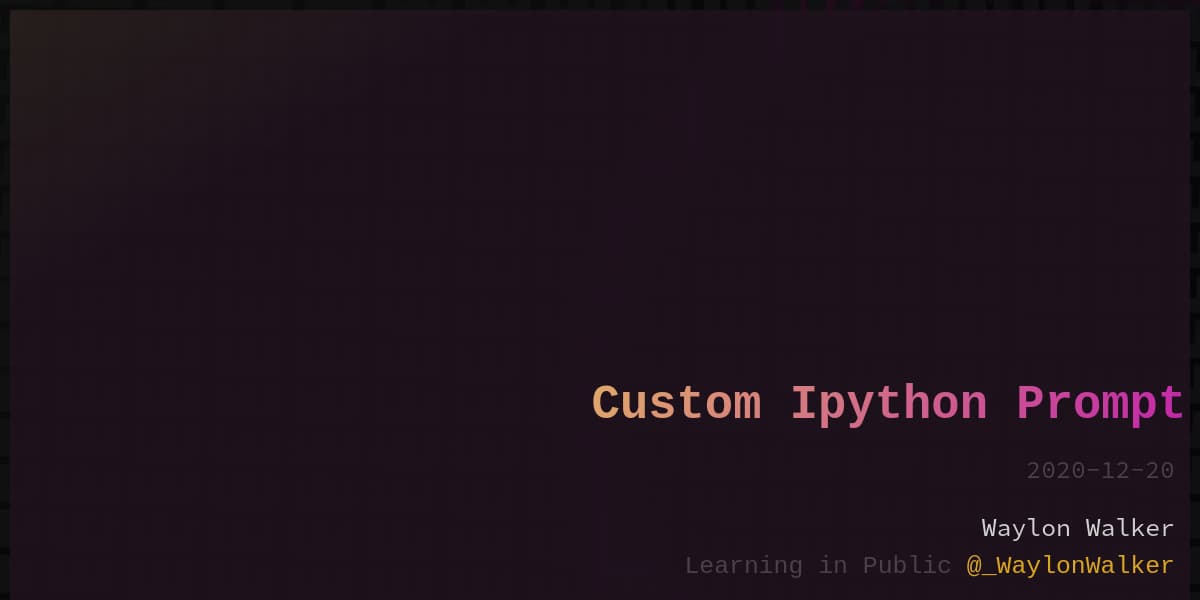 article cover for Custom Ipython Prompt