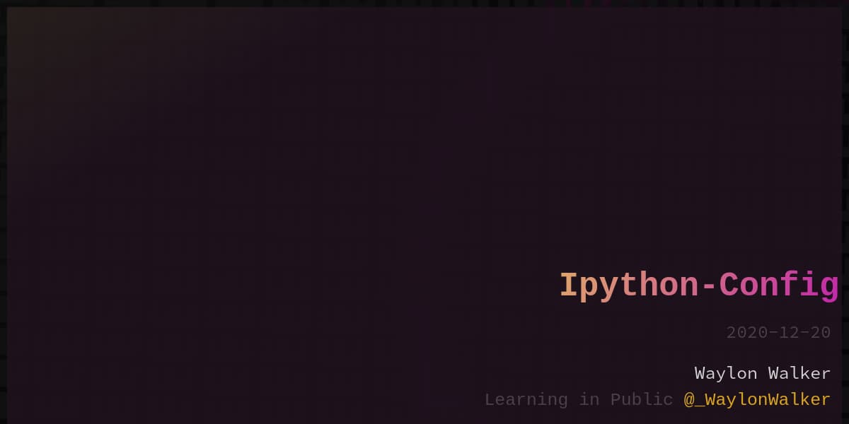 article cover for Ipython-Config