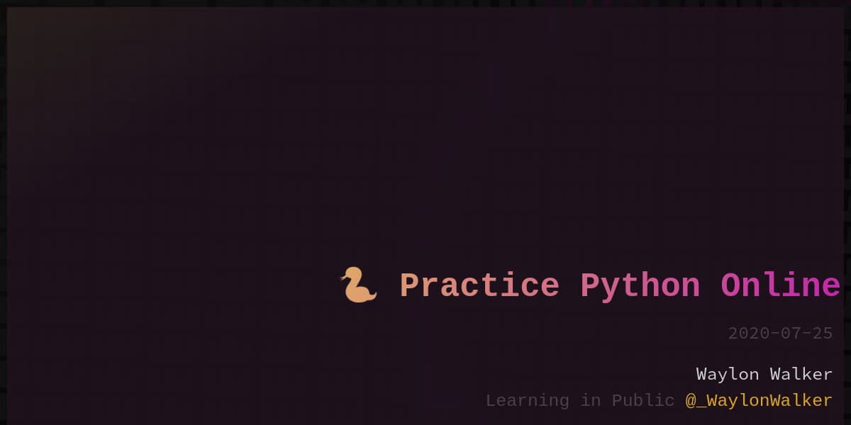 article cover for 🐍 Practice Python Online
